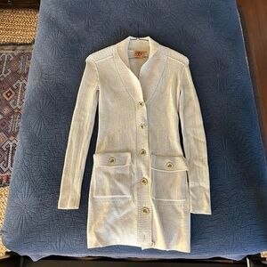 Tory Burch Ivory Knit Cardigan